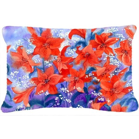 Carolines Treasures Carolines Treasures IBD0257PW1216 Lillies Fabric Decorative Pillow IBD0257PW1216